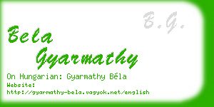bela gyarmathy business card